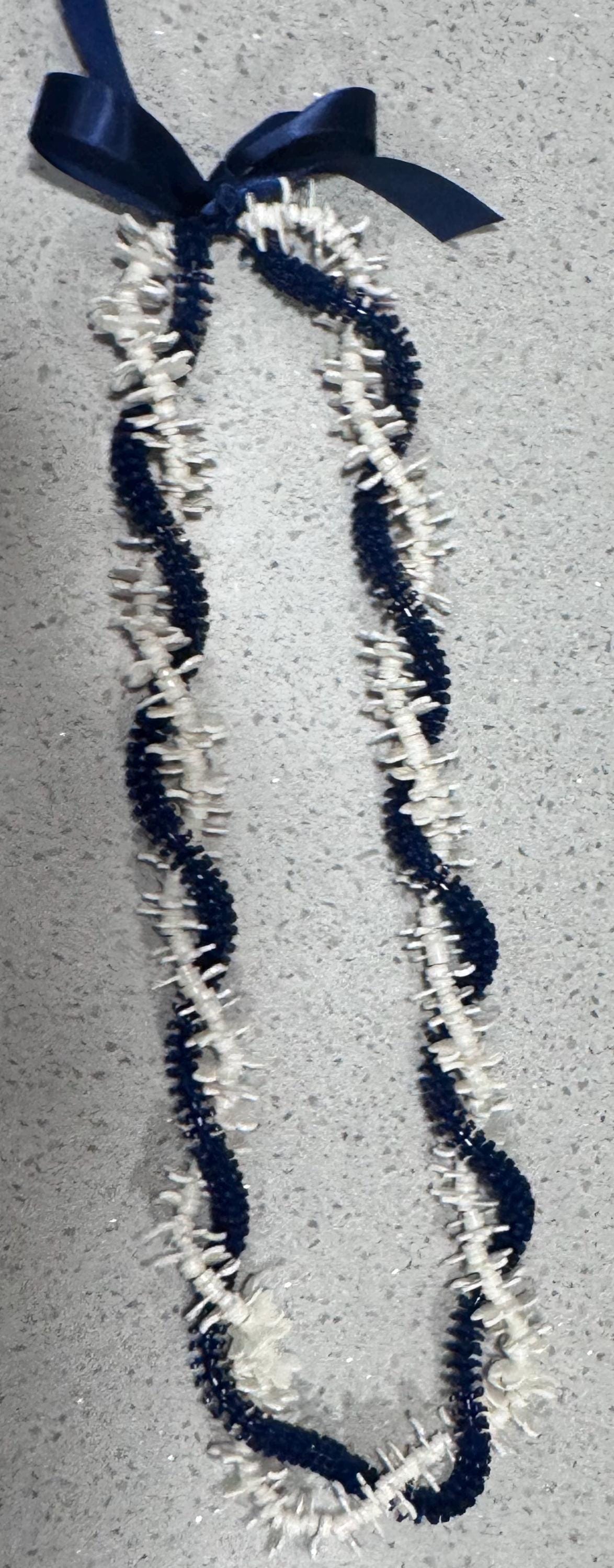 Navy Blue White Graduation Lei | Forever Lei Hawaii | LEGO Flower Lei | Graduation Lei | Kamehameha School Inspired  Lei | Class of 2026