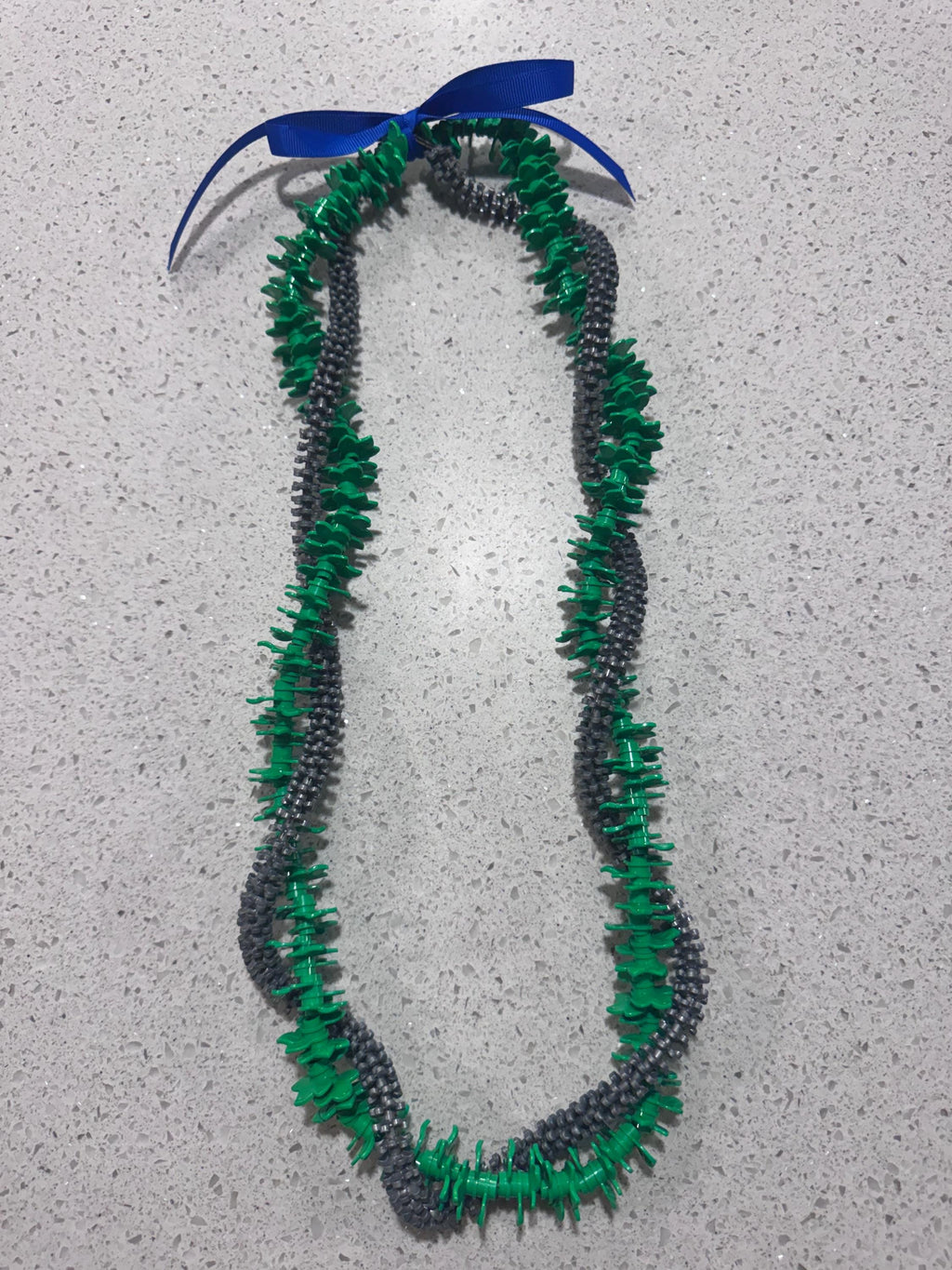 Green Grey Forever Lei | Hawaiian Graduation Keepsake Celebration Island Style