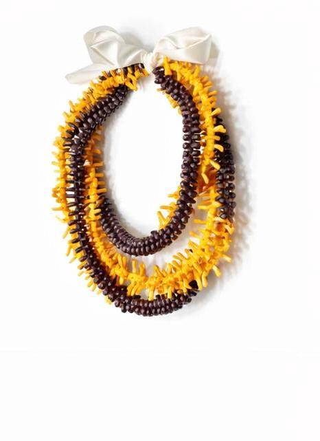 Mililani Graduation Lei Yellow Brown | Forever Lei Hawaii | LEGO Flower Lei | Class of 2026 Graduation Gift | Handmade Keepsake Lei | Hawaii