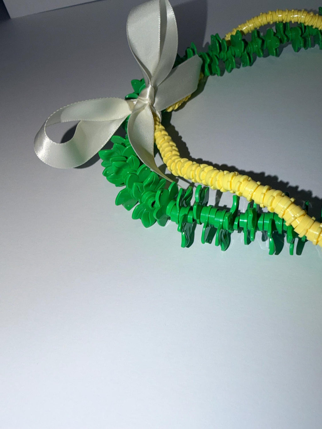 Green & Yellow Graduation Lei | Hawaiian Inspired Forever Lei | Lego Lei | Class of 2026 Gift | School Spirit Lei