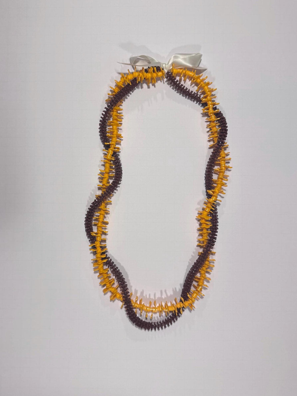Mililani Graduation Lei Yellow Brown | Forever Lei Hawaii | LEGO Flower Lei | Class of 2026 Graduation Gift | Handmade Keepsake Lei | Hawaii