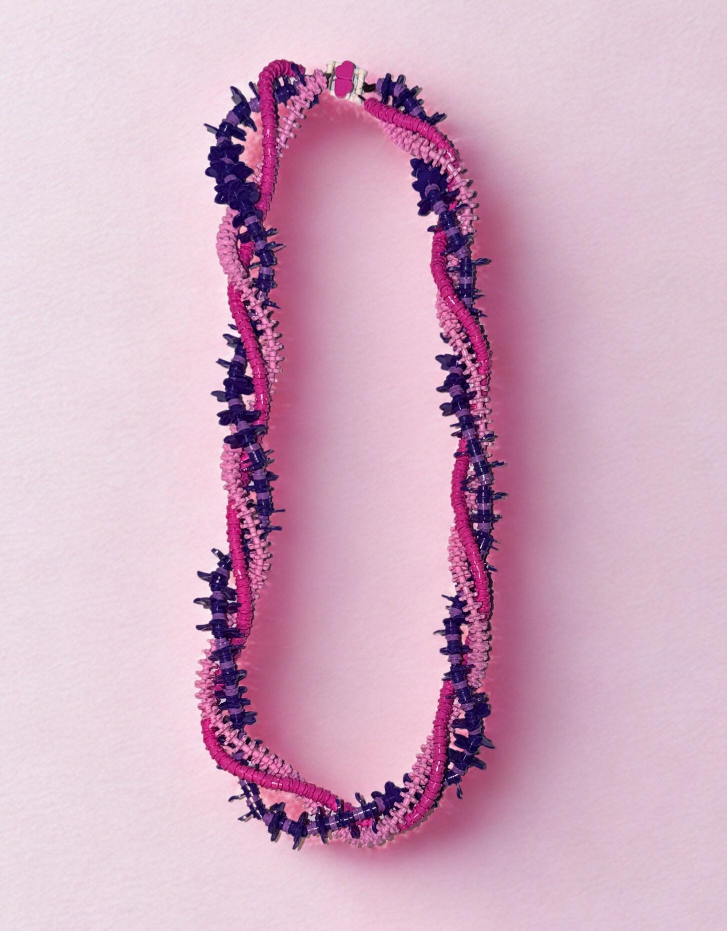 Purple Pink Graduation Lei | Handmade Ribbon Lei | Custom Forever Lei | Graduation Gift Hawaii | High School College Lei | Hawaiian Mommy