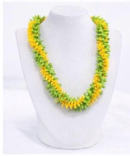 Handmade Forever Lei | Yellow Green Hawaiian Graduation Keepsake