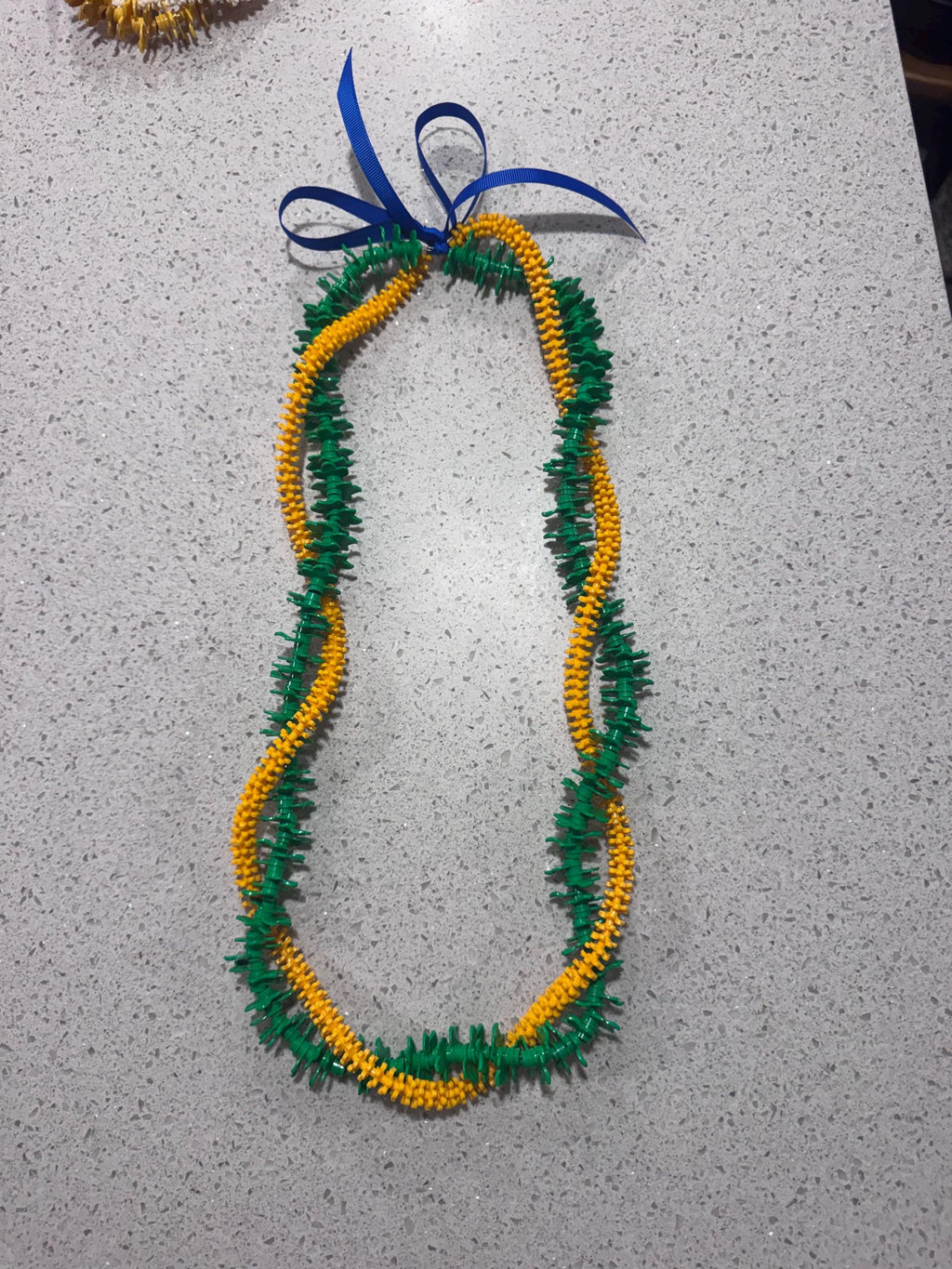 ʻIlima & Maile Inspired Forever Lei | Green Yellow Hawaiian Graduation Keepsake
