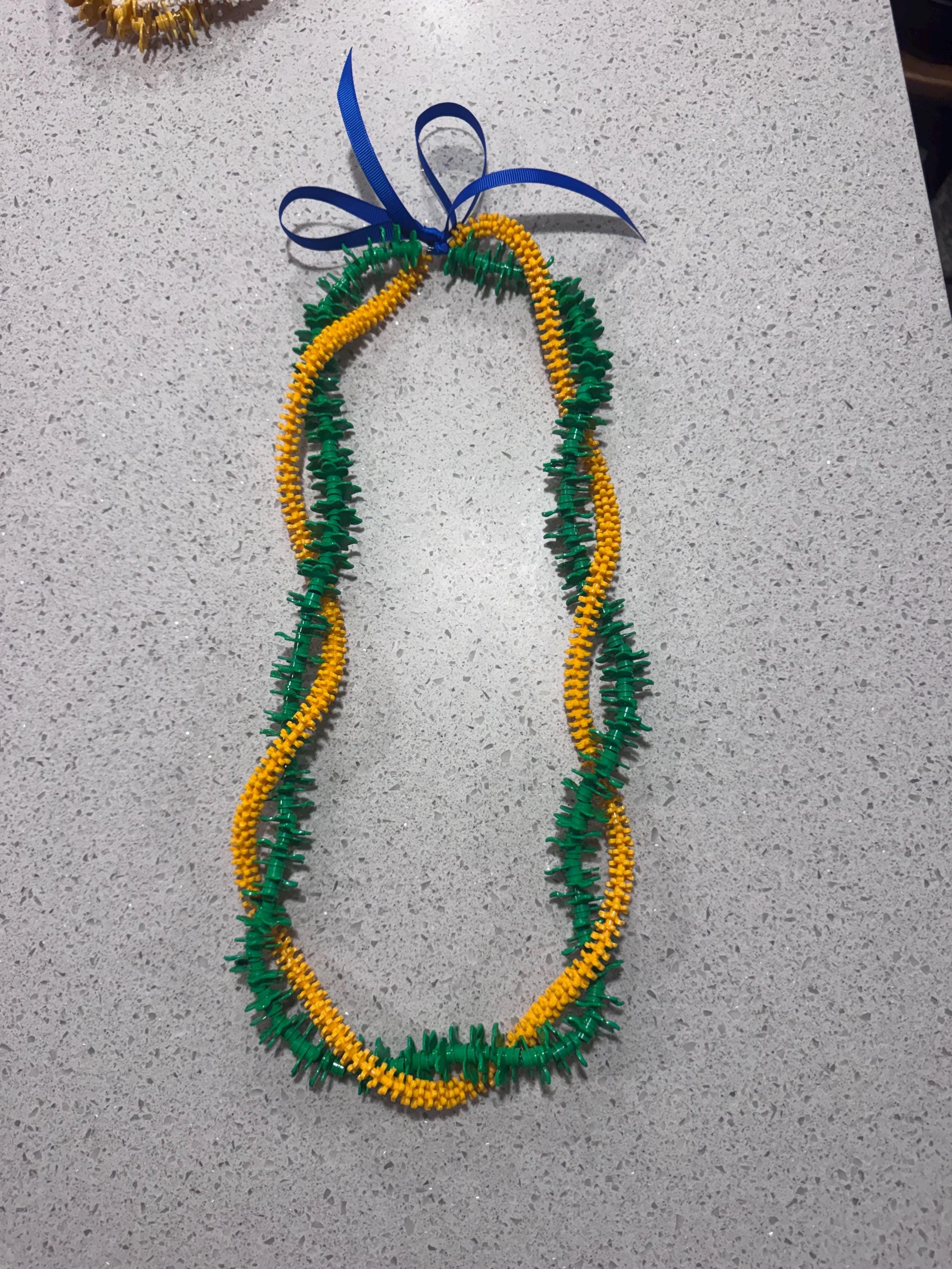 ʻIlima & Maile Inspired Forever Lei | Green Yellow Hawaiian Graduation Keepsake