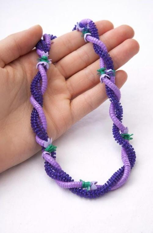 Purple Lavender Double Strand Forever Lei | Graduation Keepsake Necklace