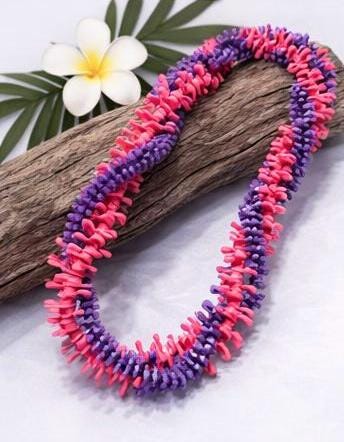 Pink Purple Forever Lei | Hawaiian Keiki Graduation Keepsake Necklace