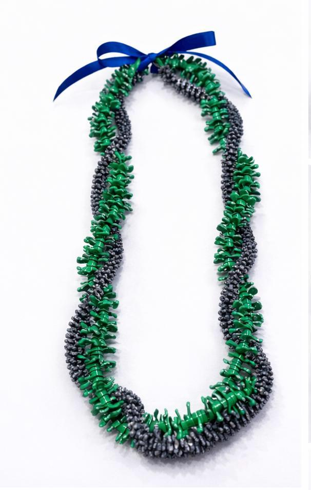 Green Grey Forever Lei | Hawaiian Graduation Keepsake Celebration Island Style