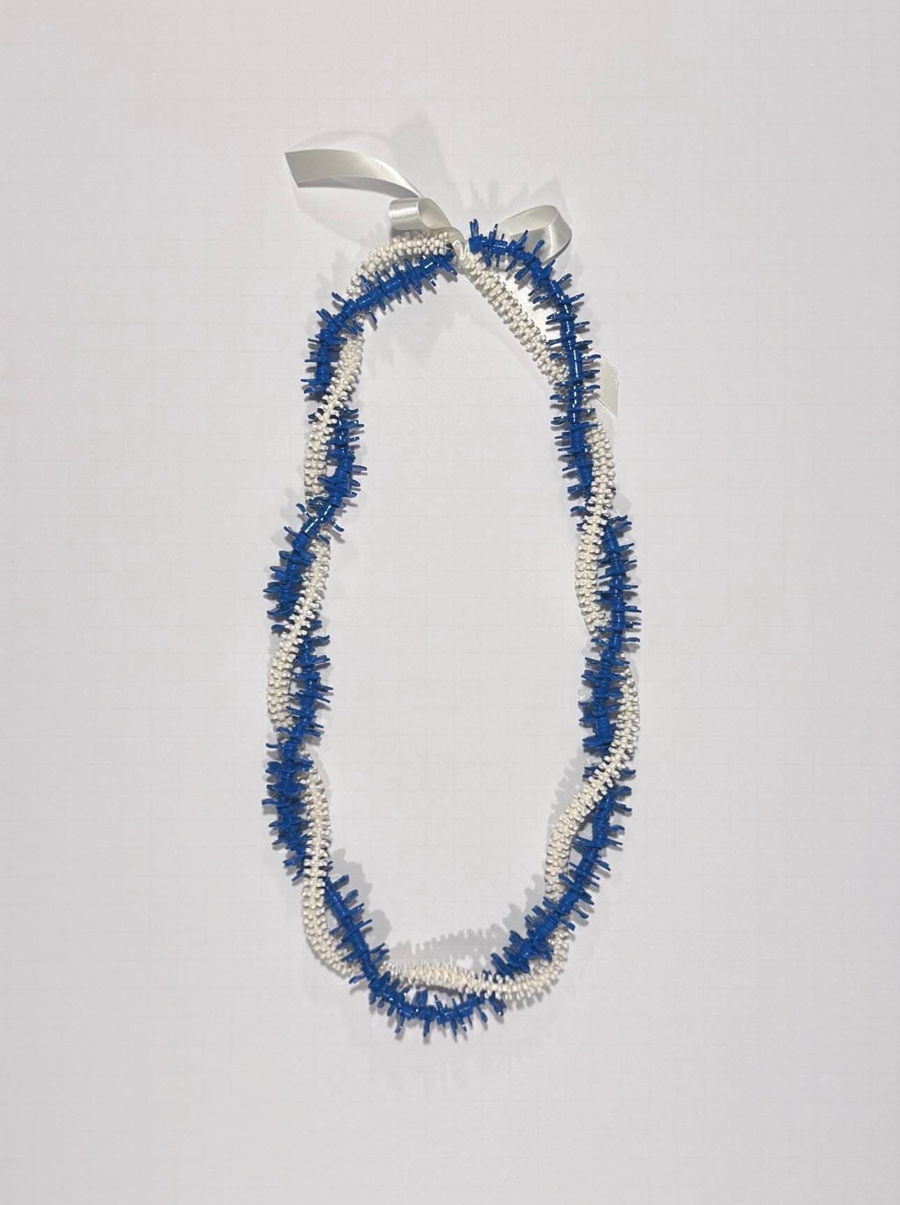 Royal Blue White Graduation Lei | Kailua High School Lei | Forever Lei Hawaii | Handmade Blue White Lei | LEGO Flower Lei | Class of 2026