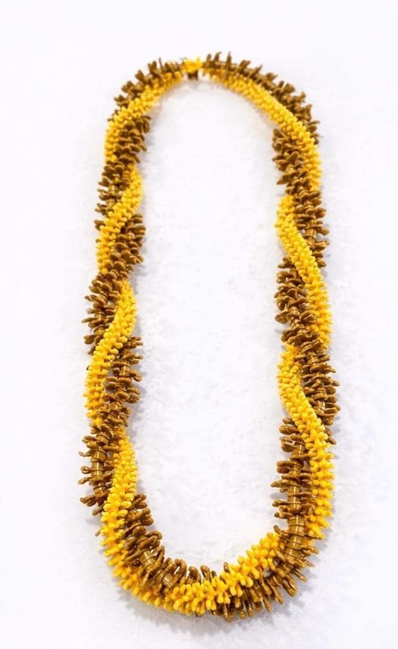 Handmade Hawaiian Graduation Lei | Gold Yellow Keepsake Island Celebration Lightweight Lei